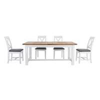 Parquet Extending Dining Table with 4 Dining Chairs
