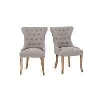 Padstow Slate Grey Button Back Chairs (Pair)