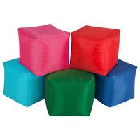 Pack Of 5 Indoor-Outdoor Cube Bean Bags Multi