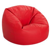 Panelled XL Bean Bag Faux Leather Red
