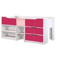 paddington wooden cabin bed white and pink