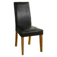 Parson Leather Dining Chair Black