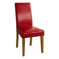 parson leather dining chair red