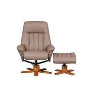 paris leather recliner armchair and footstool