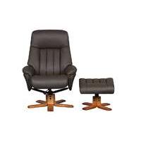 paris leather recliner armchair and footstool