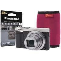 panasonic dmc tz70 silver camera kit inc 32gb class 10 sdhc card amp c ...