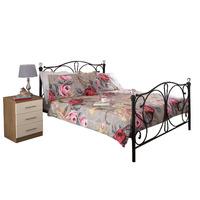 panache crystal bed frame black double