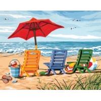 paintsworks paint by numbers beach chair trio paint set