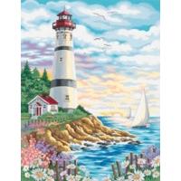 paintsworks paint by numbers lighthouse at sunrise paint set