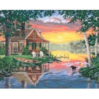Paintsworks Paint By Numbers Sunset Cabin