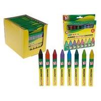 Pack Of 8 Jumbo Glitter Crayons In Printed Window Box