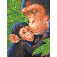 Paintsworks Learn To Paint 9\" x 12\"- Chimp & Baby