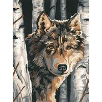 Paintsworks Learn To Paint - Wolf Among Birches