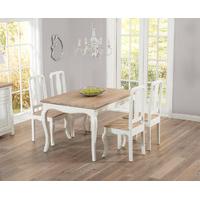 palais 130cm shabby chic dining table with chairs