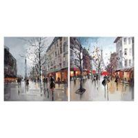 Paris Street Scenes Multicolour Canvas Art Set (W)40cm (H)40cm