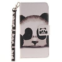 Painted Panda Pattern Card Can Lanyard PU Phone Case For Huawei P9 Lite P9 P8 Lite