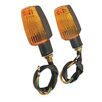 Pair Plastic Case Yellow LED Motorbike Turn Signal Indicator Lights for Motorcycle