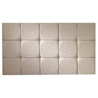 Pari Upholstered Headboard Hessian Stone Double