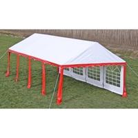 party tent top and side panels 8 x 4 m red white