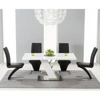 Palma 160cm White High Gloss Dining Table with Hampstead Z Chairs
