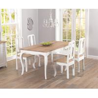 parisian 175cm shabby chic dining table and chairs