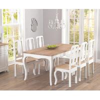 parisian 175cm shabby chic dining table and chairs