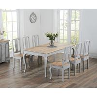Parisian 175cm Grey Shabby Chic Dining Table with Chairs