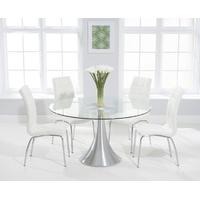 Paloma 135cm Round Glass Dining Table with Calgary Chairs