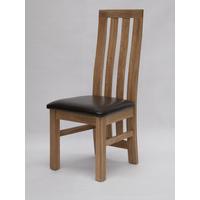 paris bycast leather solid oak dining chairs