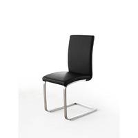 Pauline Black Faux Leather Dining Chair With Chrome Legs