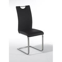 Paulo Black Faux Leather Dining Chair With Handle Hole