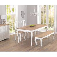 Parisian 175cm Shabby Chic Dining Table with Chairs and Benches