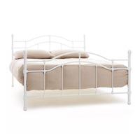 Paris White Gloss Metal Bed Frame Double