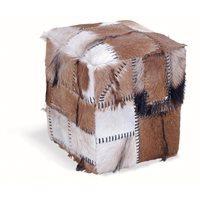 PATCHWORK COWHIDE STOOL BOX