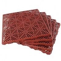 Pack of 5 Modular Garden Tiles x3 Plus 1 Free Pack Colour - Terracotta