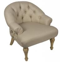 Paris Printed Linen Chair with Oak Legs