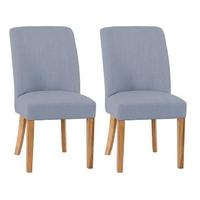 Padded Chairs Oak Chair with Grey Colour (Pair)