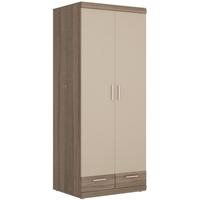 park lane oak and champagne tall cabinet wide 2 door 2 drawer