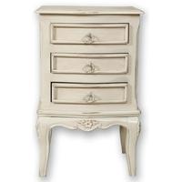 paris off white bedside cabinet 3 drawer