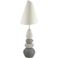 Pacific Lifestyle Grey and White Pebble Floor Lamp with Shade