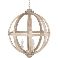 Pacific Lifestyle Large Round Wooden Electrified Pendant