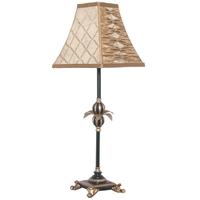 Pacific Lifestyle Black with Gold Resin and Polysilk Table Lamp Complete