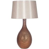 Pacific Lifestyle Bronze Ceramic Dimple Tear Drop with Faux Silk Shade