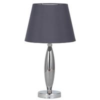 pacific lifestyle grey glass and faux silk table lamp complete