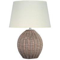 Pacific Lifestyle Rattan Cream Wash Table Lamp Complete