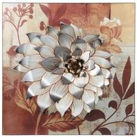 pacific lifestyle multicolour flower metal wall art