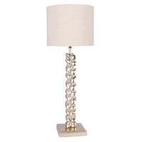 Pacific Lifestyle Aluminium Textured Stem Lamp with Beige Shade