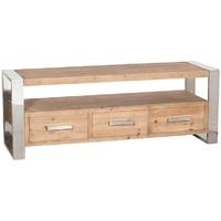 Pacific Lifestyle Camden Natural Fir Wood and Stainless Steel Low Sideboard