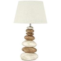 pacific lifestyle large natural ceramic pebble table lamp and shade