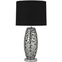 Pacific Lifestyle Ceramic Silver Laser Cut Table Lamp with Shade
